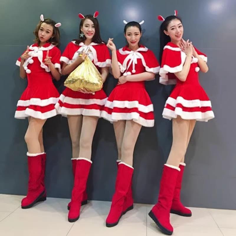 圣诞节服装成人女性感cos酒吧舞会兔女郎圣诞老人衣服演出服套装