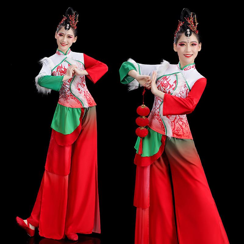 秧歌服演出服女2025年新款东北扇子舞蹈服装秋冬季喜庆中国风套装