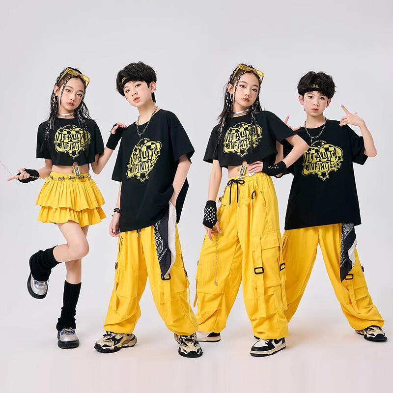 小学生爵士舞团体表演服少儿嘻哈六一街舞服装夏季男女孩舞蹈服装