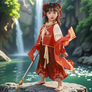 哪吒之魔童同款cos服装儿童演出服演出服服汉服舞蹈服男女童表演