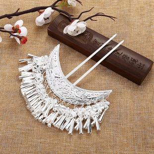 贵州苗族苗银头饰西南少数民族侗族步摇发簪头饰发钗服配饰女彝族