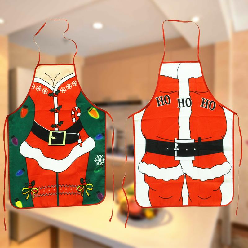 圣诞节装饰用品店铺服务员圣诞老人服饰装扮性感女神红色围裙雪人