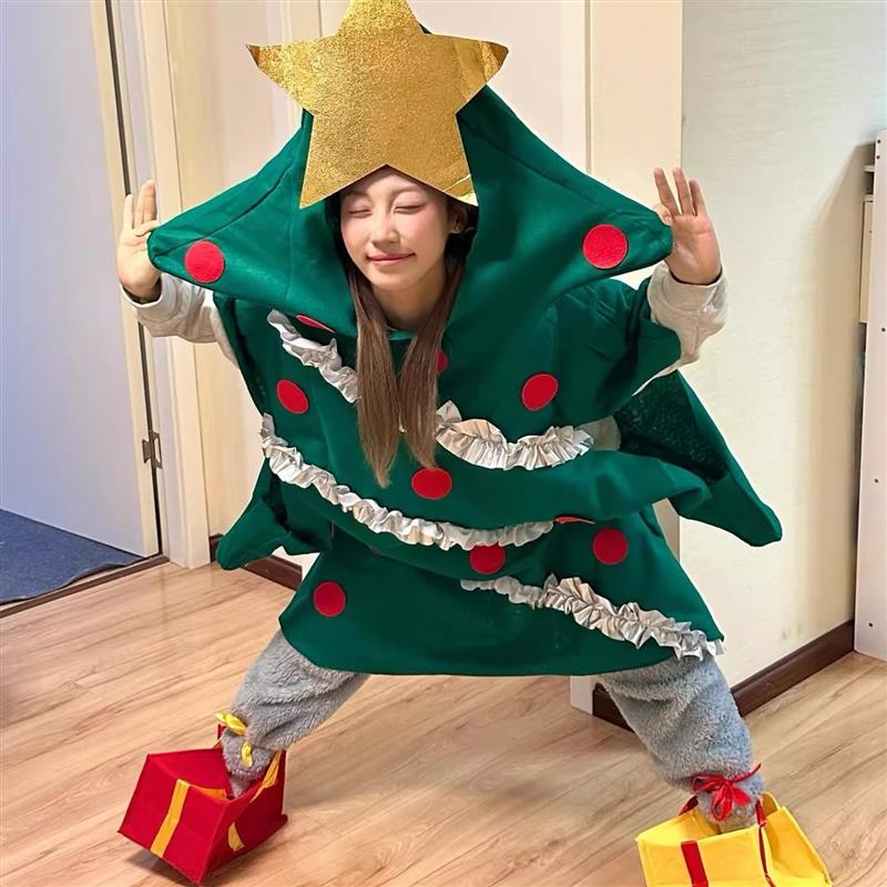 圣诞树cos服圣诞节穿搭玩偶服亲子装男女生成人衣服装可爱氛围感