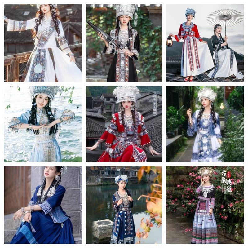 出租少数民族风服装苗族土家族侗族瑶族贵州学生运动会舞蹈表演服