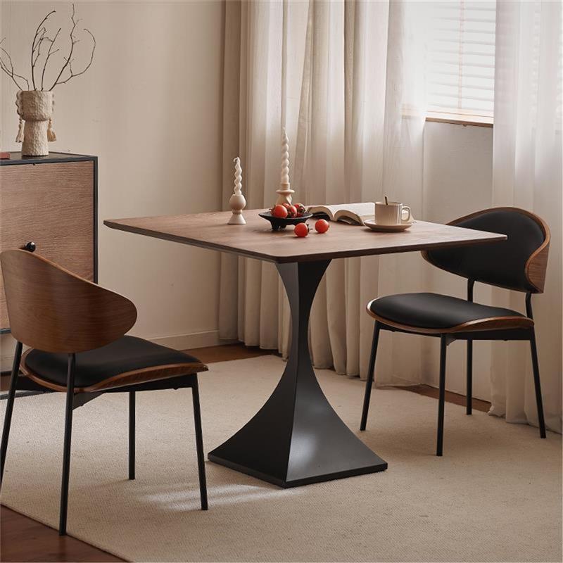 实木洽谈桌方形咖啡馆桌子谈判桌餐厅方桌商用酒店接待桌休闲桌椅