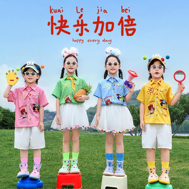 幼儿园毕业拍照典礼服儿童表演服装衬衫蓬蓬裙小学生啦啦队演出服