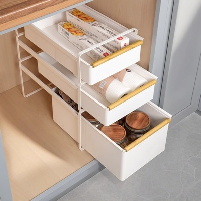 加厚碳钢厨房下水槽置物架