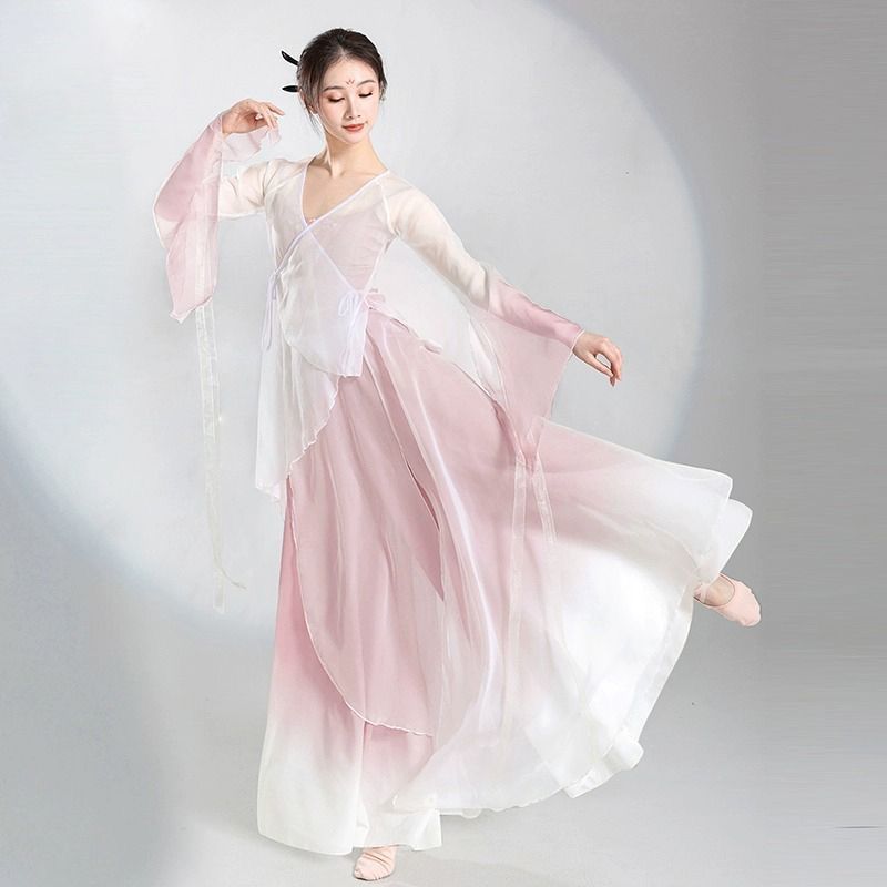 古典舞蹈服套装飘逸纱衣练功服中国舞民族舞演出服汉元素裙子上衣