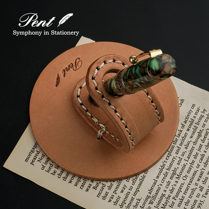 日本Pent真皮笔立牛皮笔靠Pen Stand高级钢笔中性笔适用桌面笔筒