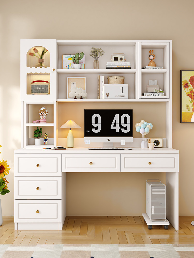 实木书桌书架一体儿童学习桌家用带书柜抽屉简约电脑桌学生写字桌,住宅家具,电脑桌,淘宝优惠券,粉丝福利购,淘宝优惠卷