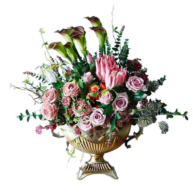 欧美风高档轻奢仿真花假花摆件