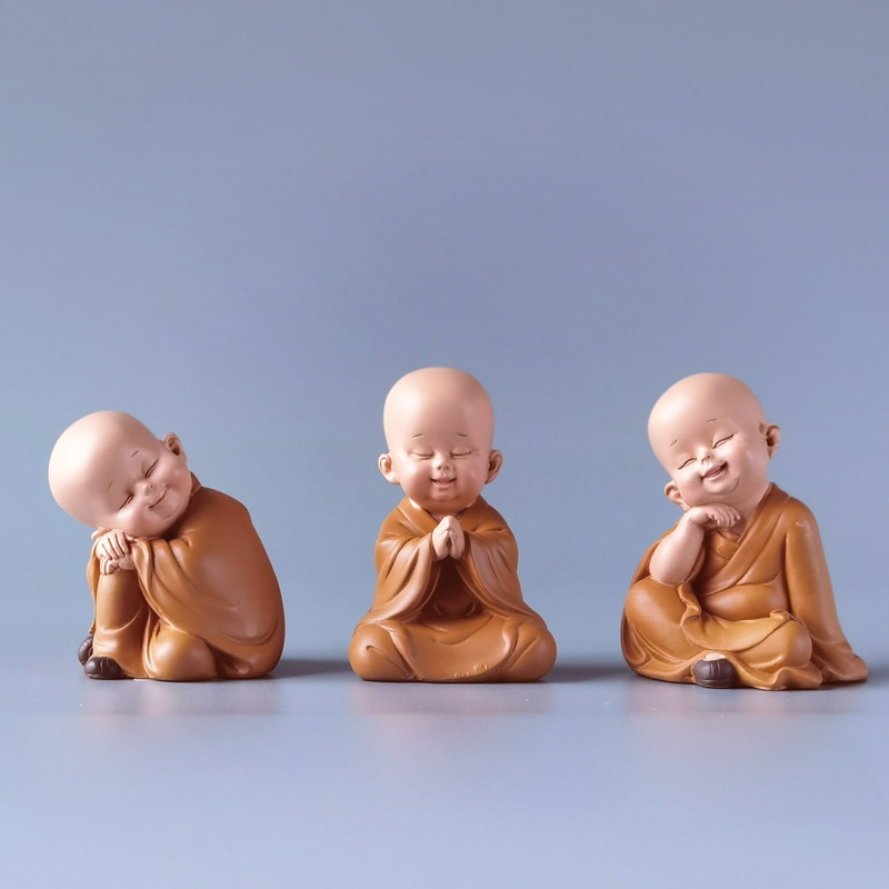 控制情绪摆件小和尚禅意解压沙弥不生气装饰品桌面佛系慧能禅趣纪