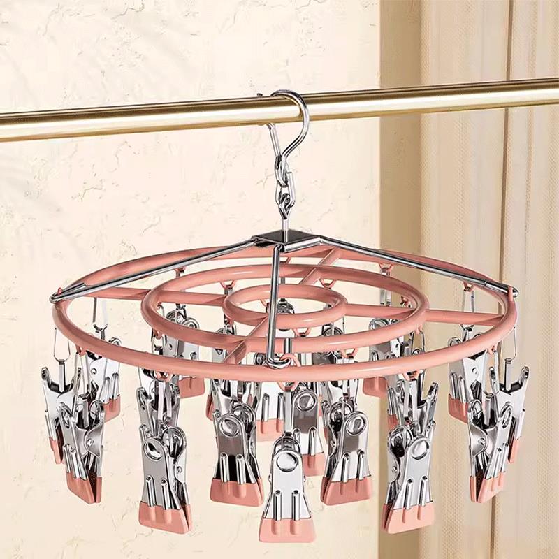 不锈钢夹子晾衣架多功能晾晒神器