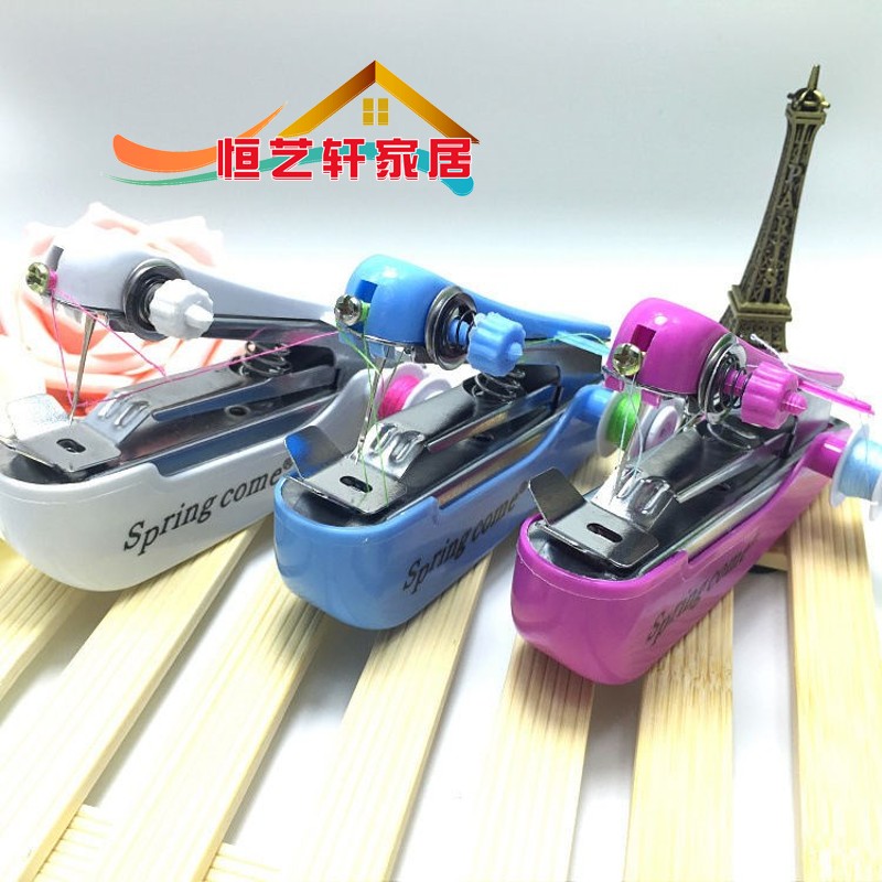手动缝纫机手持式小型电动带锁家用迷你全自动手提式便携打包锁边