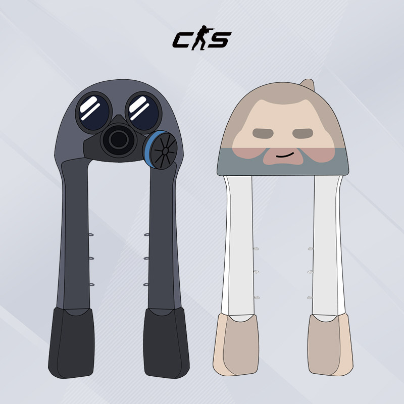 CS 新款毛绒围巾帽老K角色COS秋冬帽子围巾一体男士保暖CSGO周边