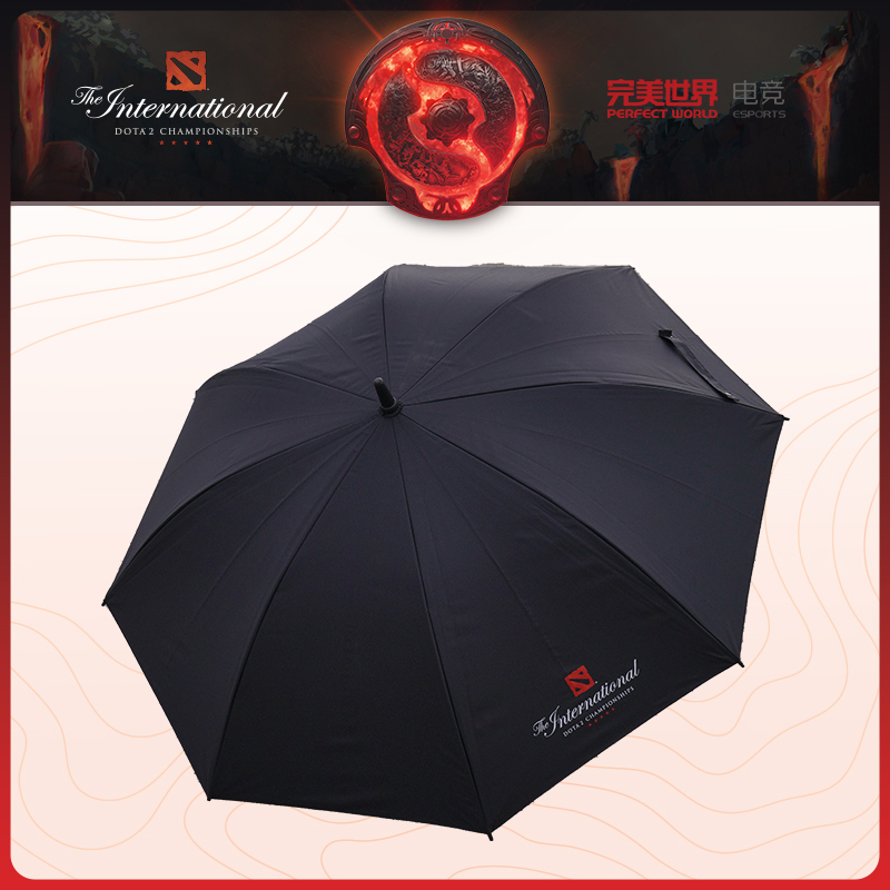 DOTA2TI11新品赛事LOGO款 简约经典直柄伞男士商务双面晴雨伞防