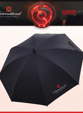 DOTA2TI新品赛事LOGO款 简约经典直柄伞男士商务双面晴雨伞防晒