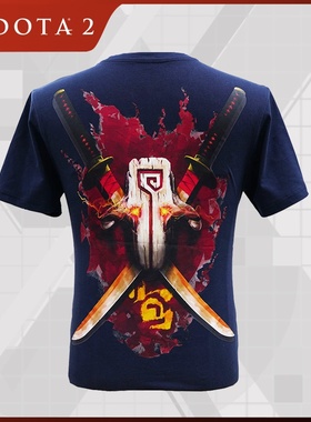 DOTA2T恤 王者双刃 剑圣主题 男女情侣短袖 官方正版VALVE周边V社