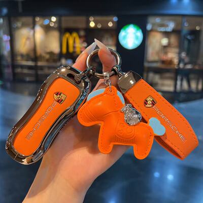 适用保时捷Panamera帕拉梅拉卡宴包Macan车钥匙套718Taycan扣