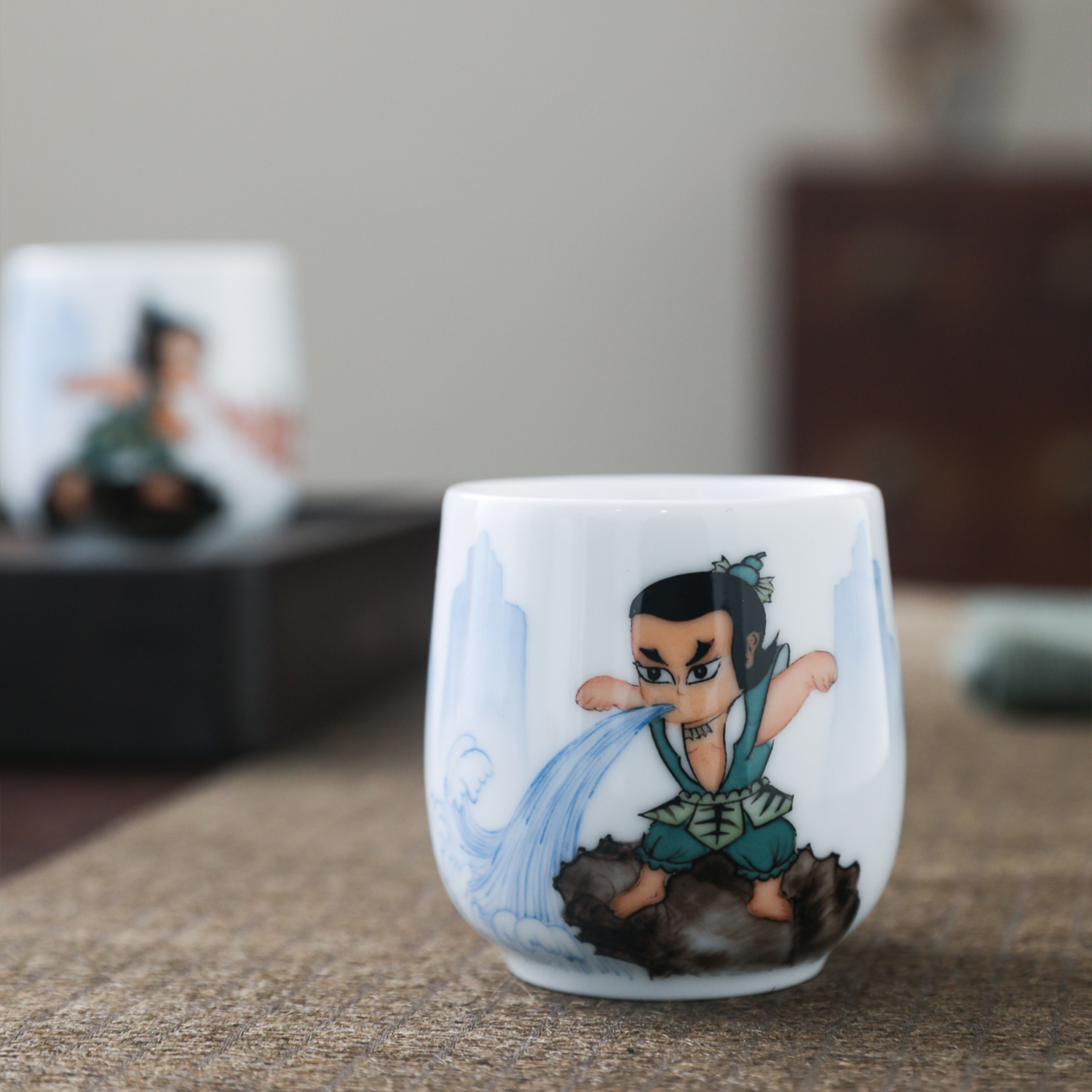 醴陵釉下彩陶瓷纯手工手绘品茗杯家用主人杯创意茶杯清心杯葫芦娃