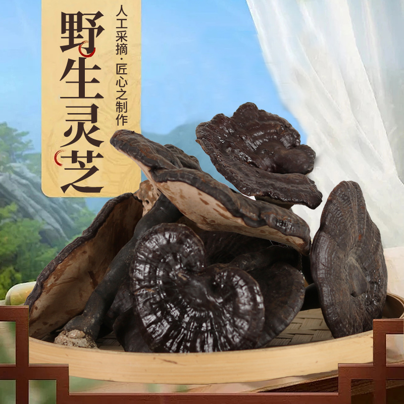 武夷山野生灵芝泡酒灵芝切片紫灵芝深山药材煲汤正品不苦免费打粉
