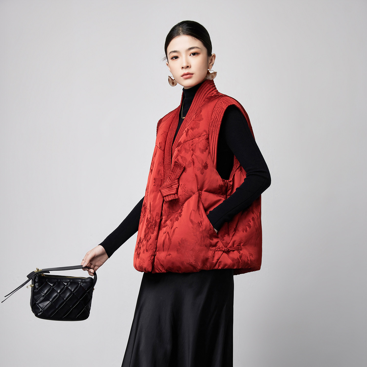 高端国风鹅绒服女款马甲2025新款