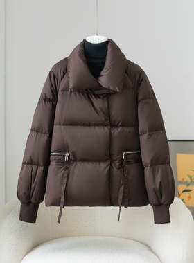 LATTICE TI格媞2025高端羽绒服女款加厚鸭绒服保暖外套安哥拉红