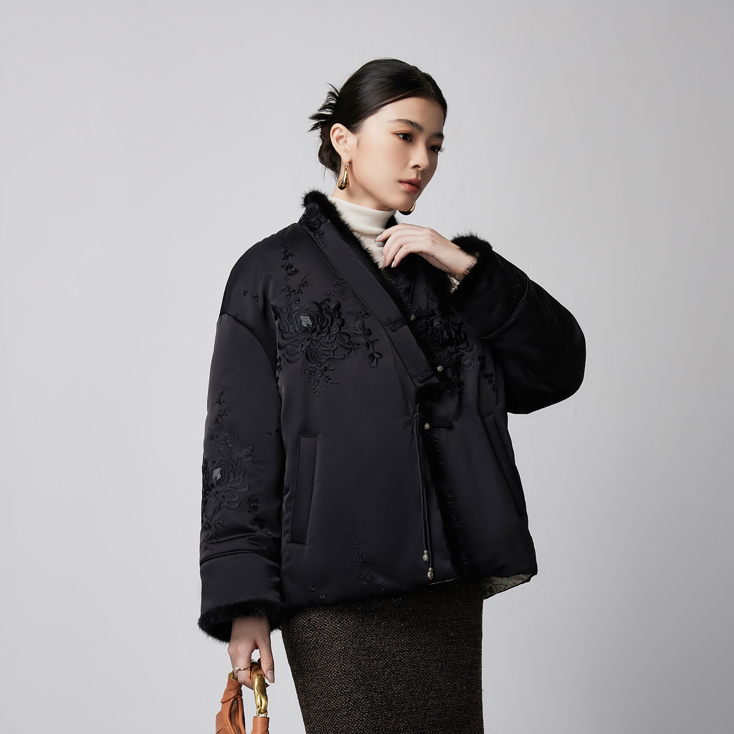 新中式2025国风羽绒服女两面穿