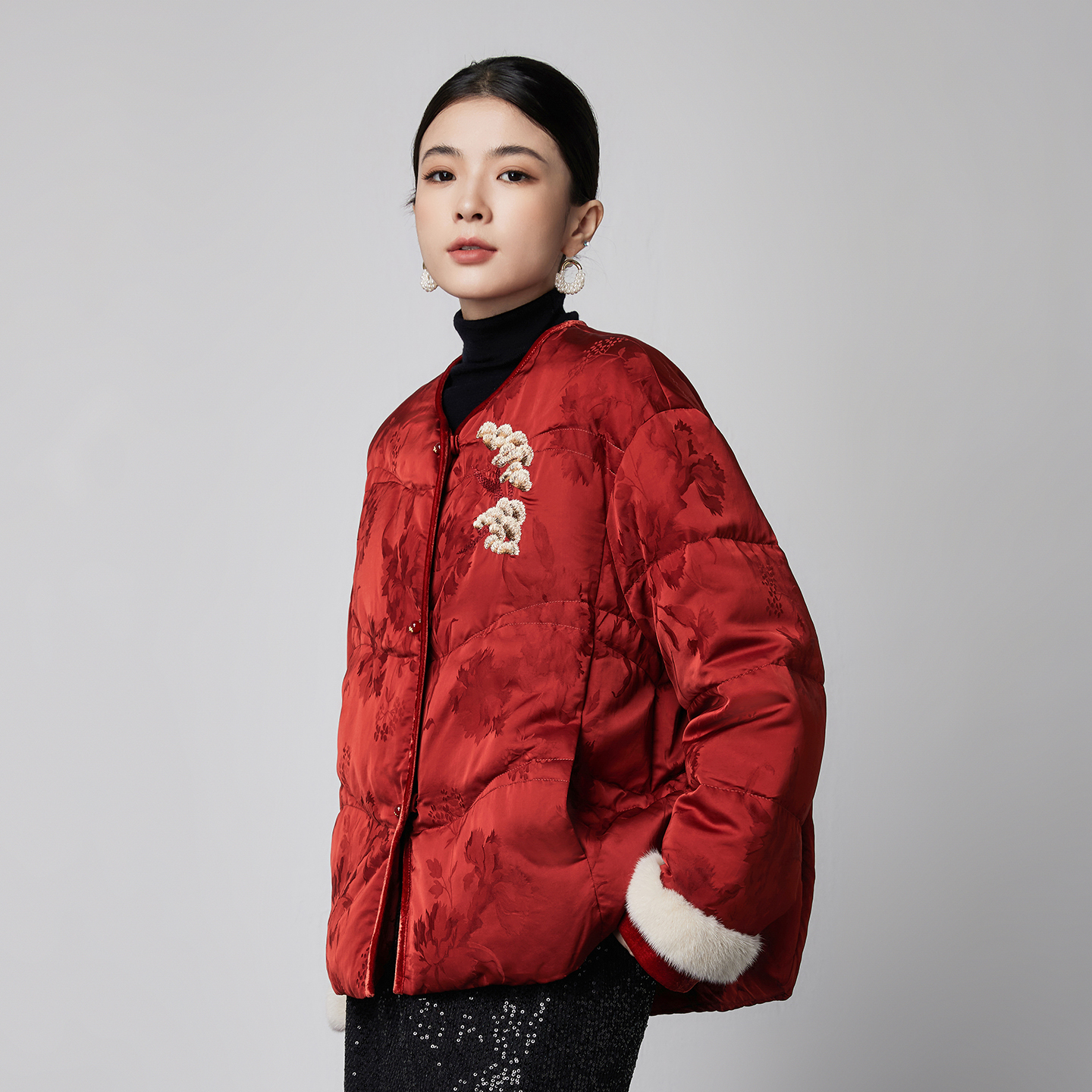 2025新款国风鹅绒服轻薄羽绒服女