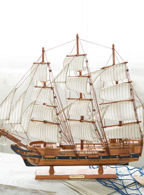 木质一帆风顺摆件玄关艺术摆设