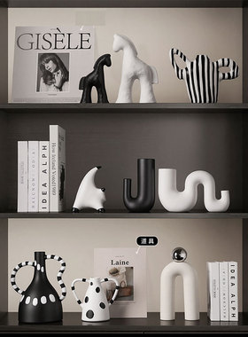 意式极简样板间墙柜艺术抽象摆件