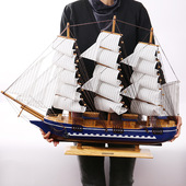 实木一帆风顺帆船大型摆件家居饰品乔迁新居礼品客厅招财装 饰模型