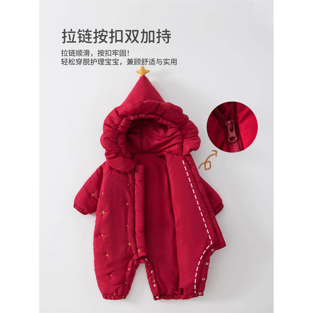 婴儿连体衣秋冬季服夹棉