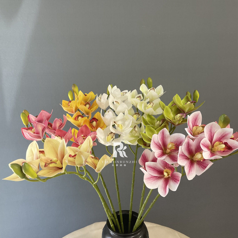 仿真蕙兰花高档3D手感大