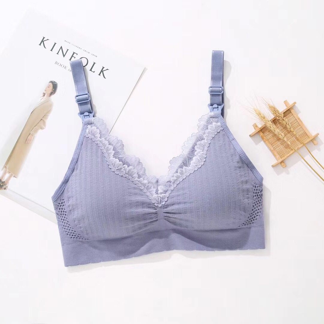 兰蝶儿哺乳孕妇内衣无钢圈上开扣喂奶内衣夏季哺乳文胸薄款