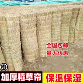 稻草帘大棚保温防寒隔热屋顶装 饰草帘子混凝土防冻道路防滑稻草垫