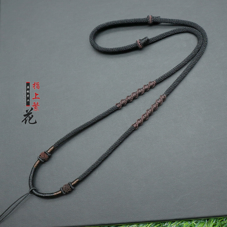 男女款手工编织项链吊坠挂绳挂脖挂件绳子金银珠宝可调节粗款佛牌图片