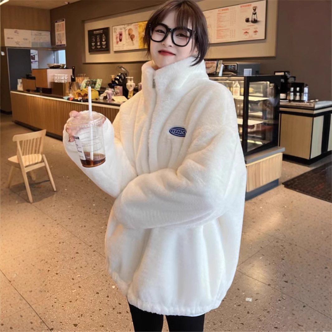 双面羊羔毛茸茸外套皮草女秋冬季2024新款仿獭兔毛毛绒上衣厚