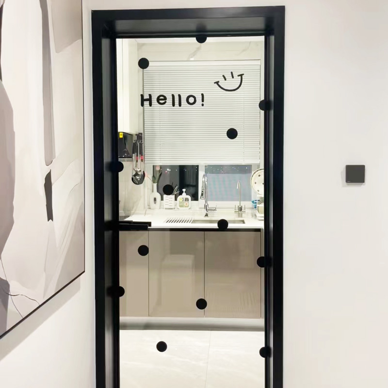 ins风圆点笑脸玻璃门防撞装饰窗花 简约橱窗玻璃门房门布置贴纸