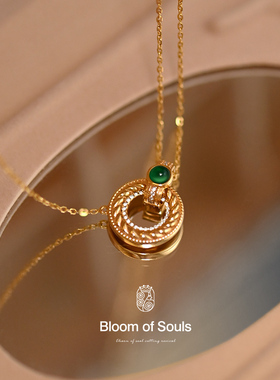 《抹茶甜圈》原创纯银绿玛瑙项链