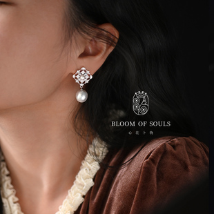 仙巴洛克珍珠耳环女 原创设计S925纯银复古法式 贝尔维第圆舞曲