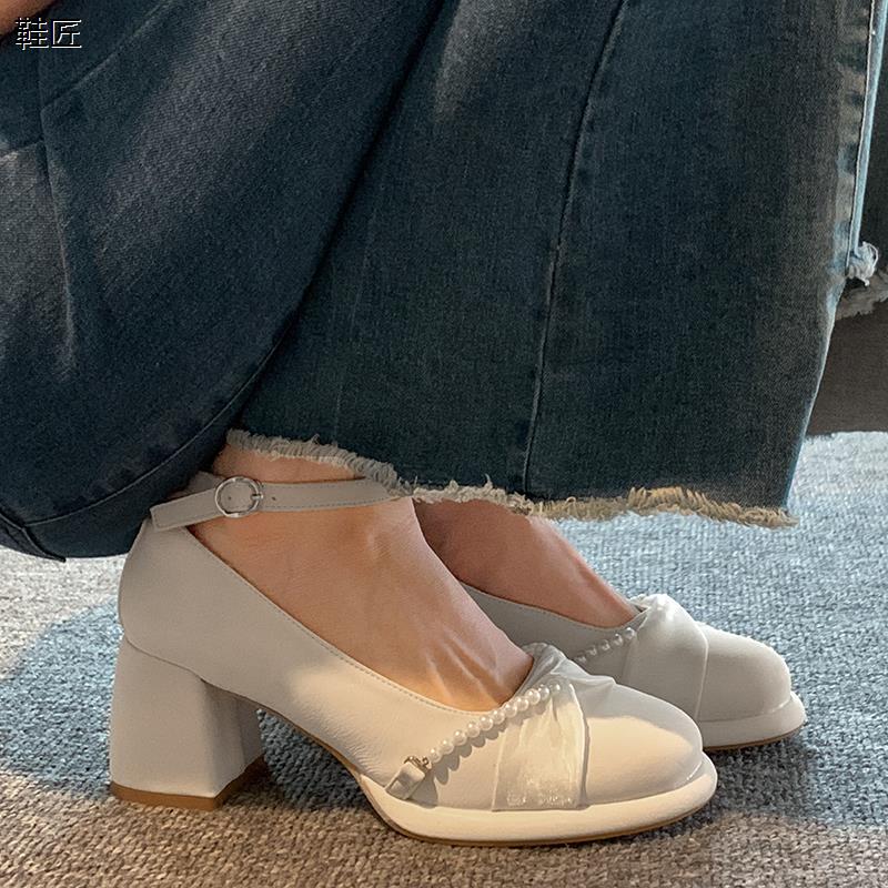 鞋单鞋女韩系季新款法式伴娘鞋子