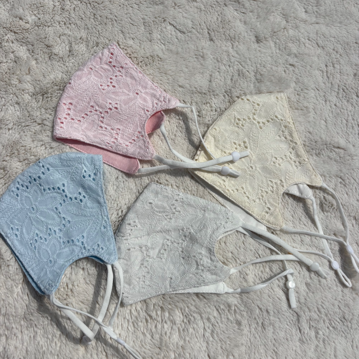 100%有机全棉！外贸日单女蕾丝刺绣镂空非一次性口罩护眼遮阳面罩