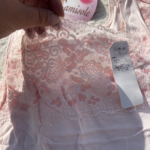 打底上衣 外贸出口岛国日单女蕾丝花边纯棉背心无袖 100%棉 巨美