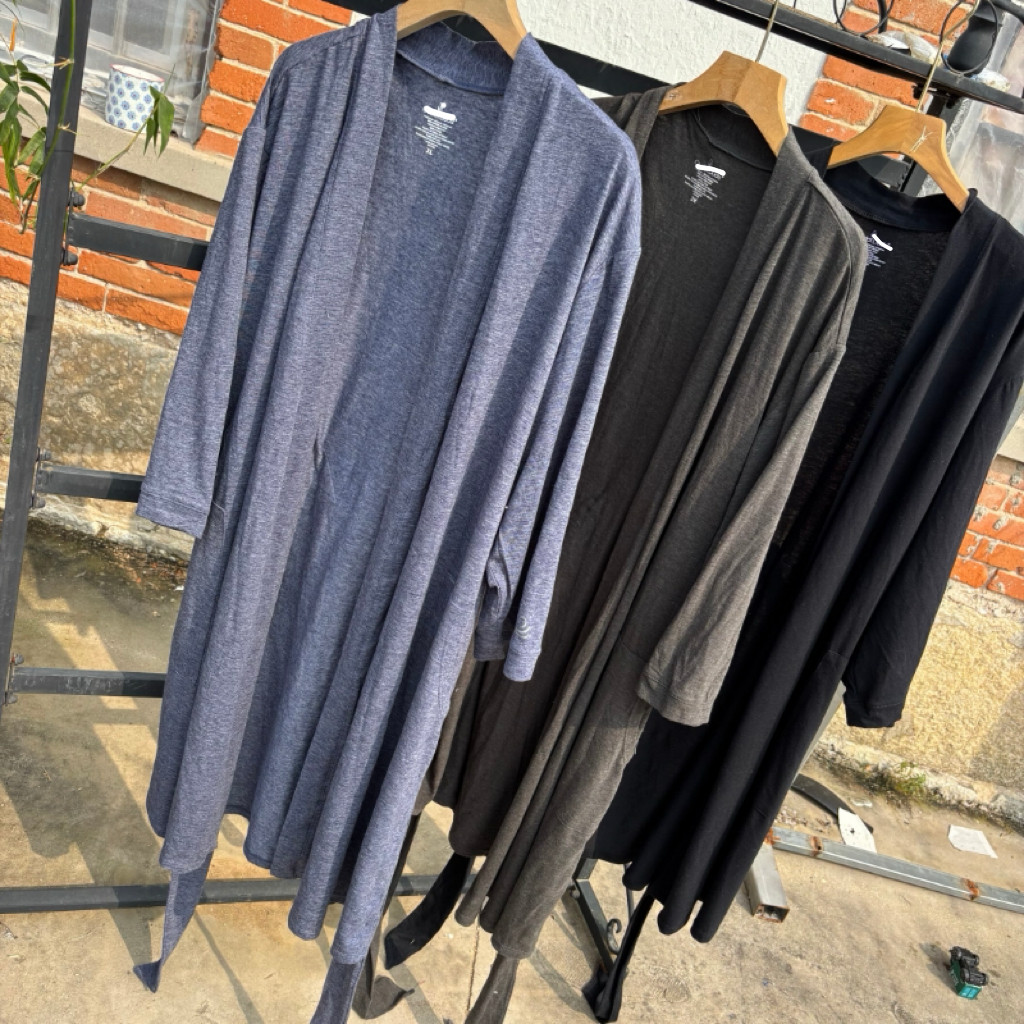 巨软糯！外贸欧美贵牌女大码宽松薄开衫外套长款睡袍防晒衫外披搭