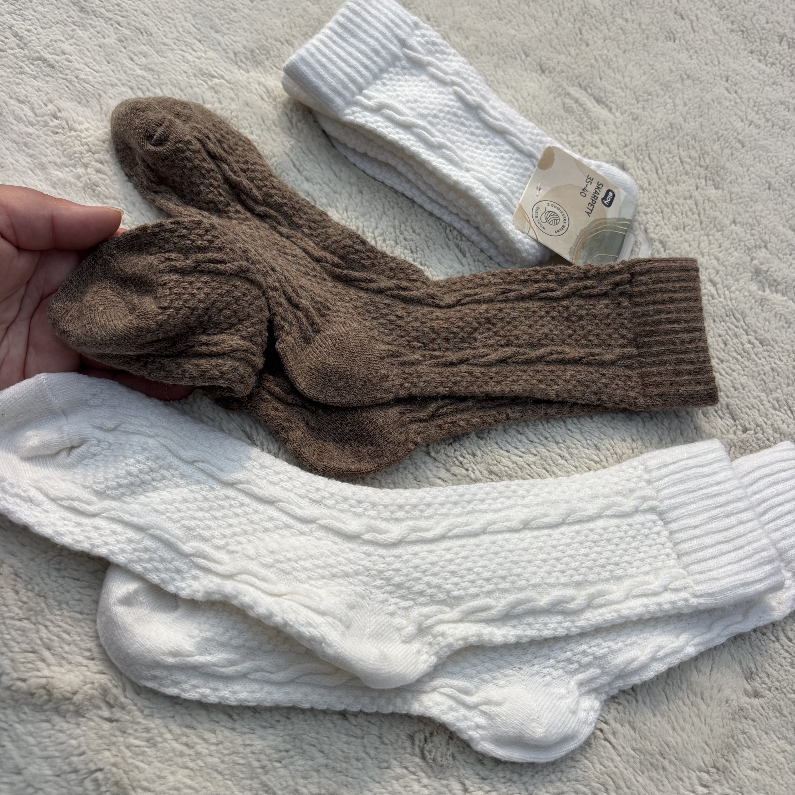 牛货！10%羊毛！外贸出口欧美女复古麻花加厚保暖羊毛袜子 中筒袜