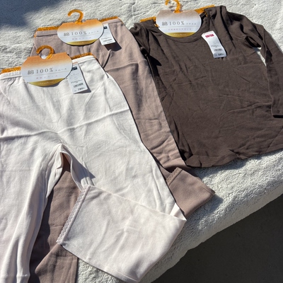 100%生态全棉！出口原卡！外贸日单女士圆领长袖秋衣秋裤内衣套装