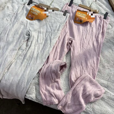 发热保温！外贸日单女士松紧腰秋冬护腰秋裤仿羊绒蕾丝花边打底裤