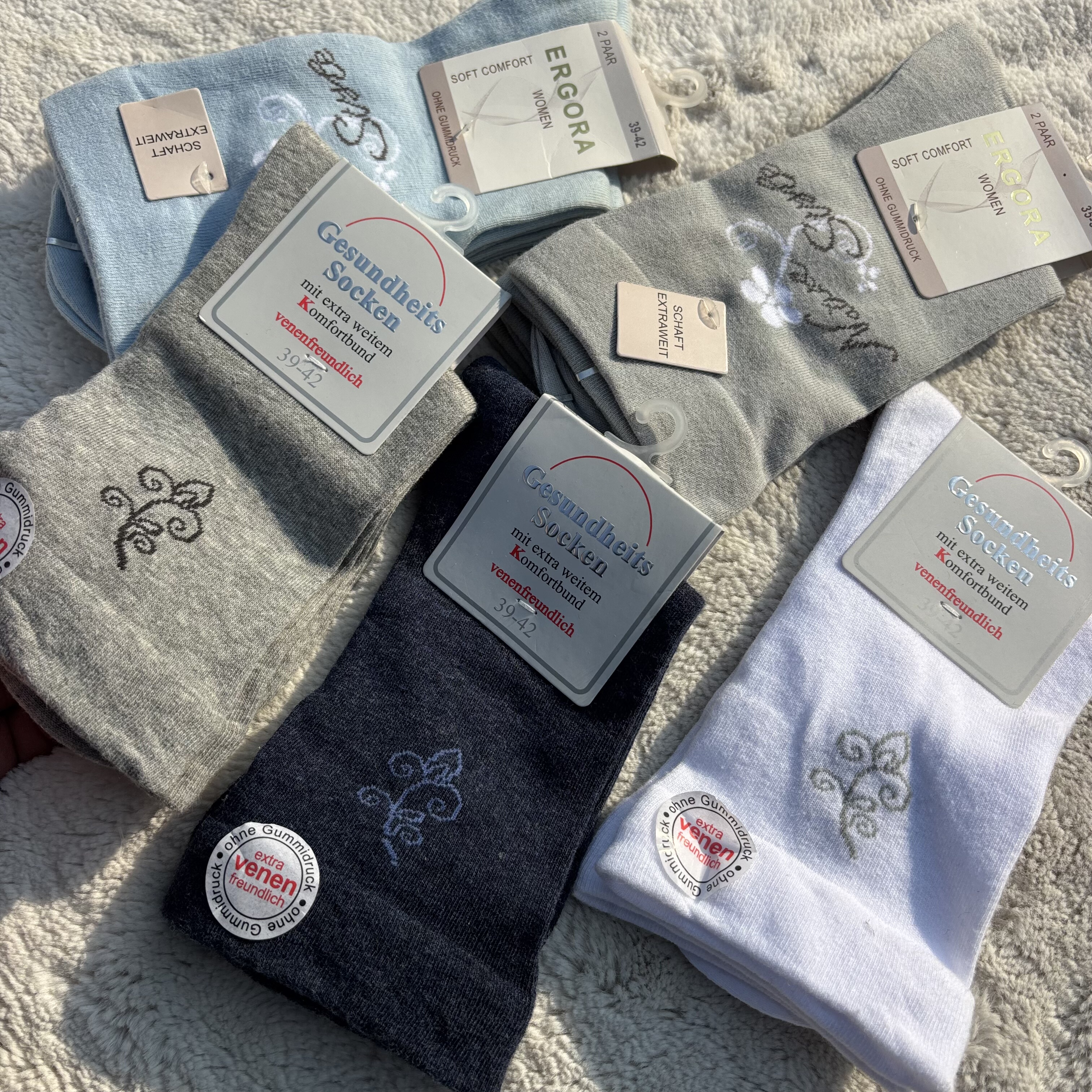 意大利高端&外贸贵牌女士复古80%有机纯棉中筒袜简约印花松口袜子