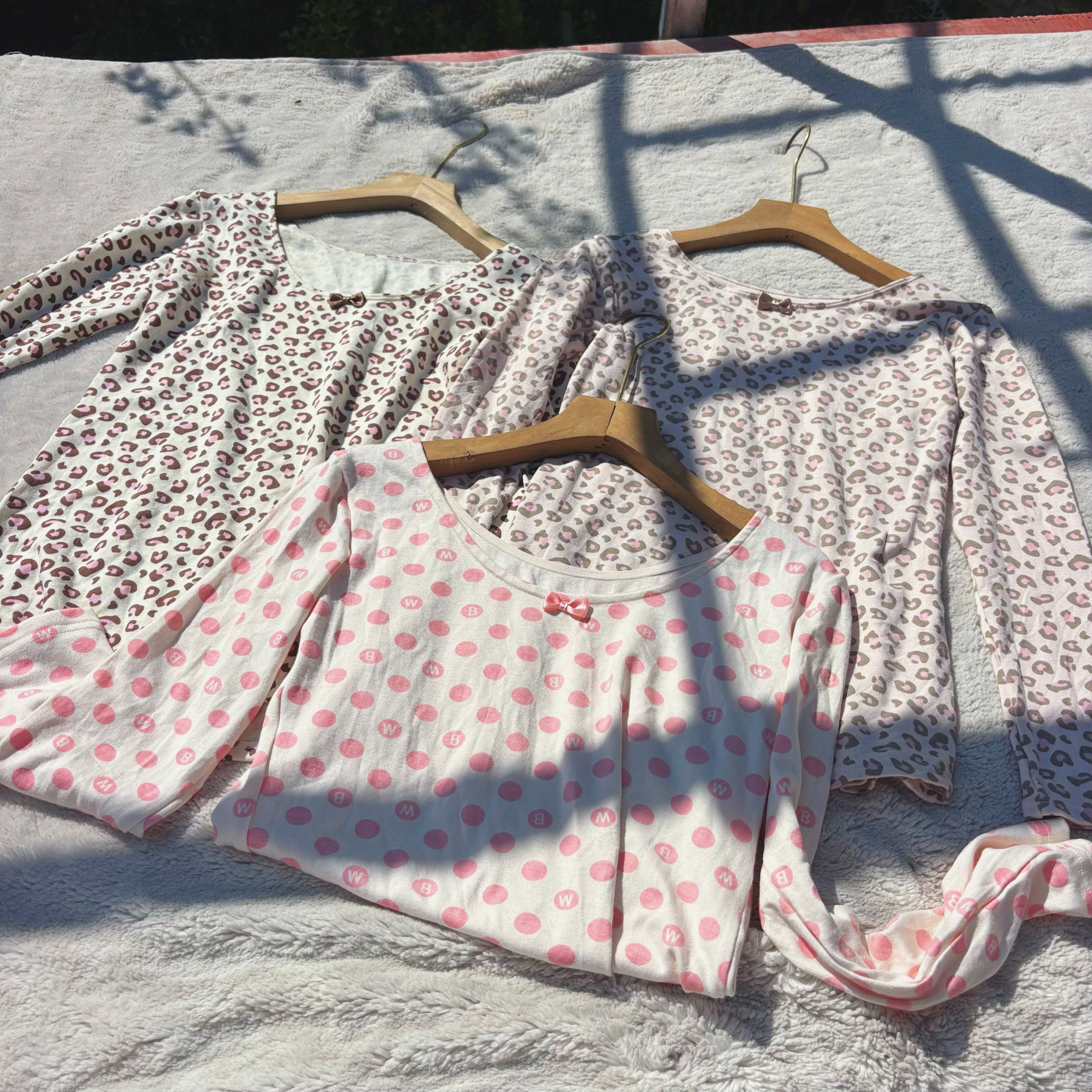 岛国家居品牌!外贸日单女甜美圆领家居上衣豹纹蝴蝶结打底衫t恤